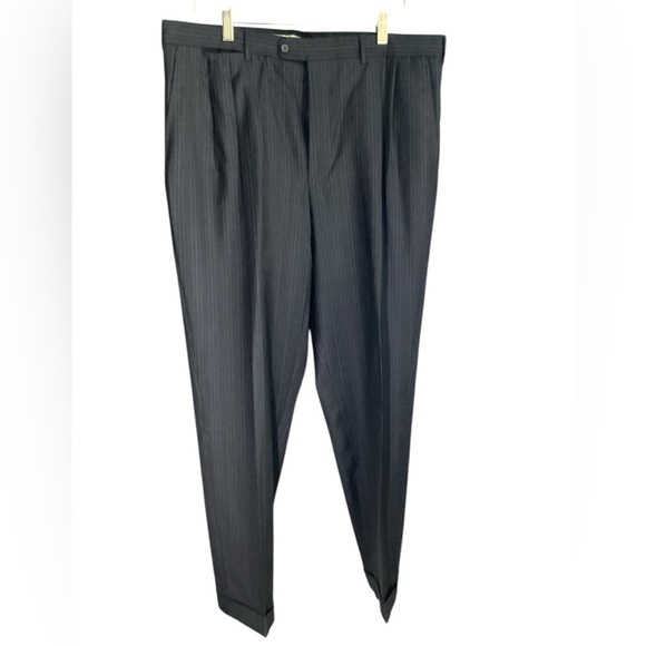 Ermenegildo Zegna Su Misura 58 EU 48 US Suit 38x31 100% Wool Charcoal Stripe - Picture 4 of 8